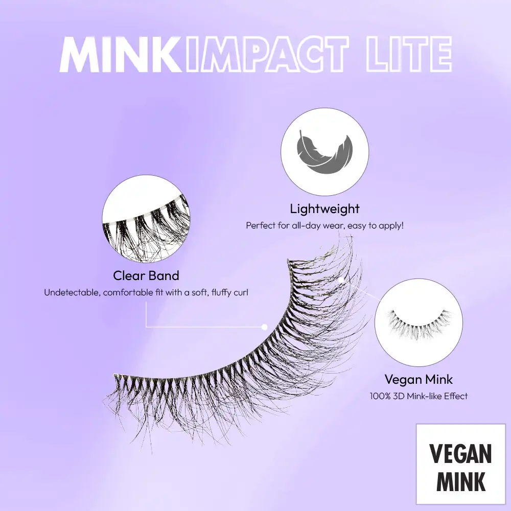I-ENVY Mink Impact Lite Clear Band Vegan Faux Mink Strip Lash - Image 79