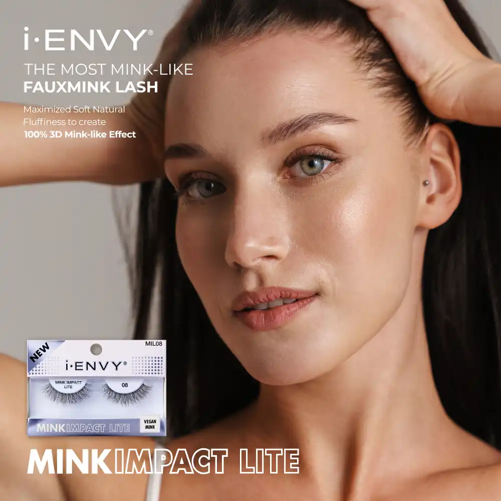 I-ENVY Mink Impact Lite Clear Band Vegan Faux Mink Strip Lash - Image 80