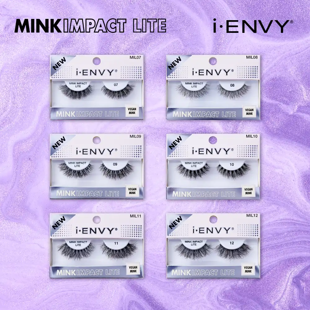 I-ENVY Mink Impact Lite Clear Band Vegan Faux Mink Strip Lash - Image 83