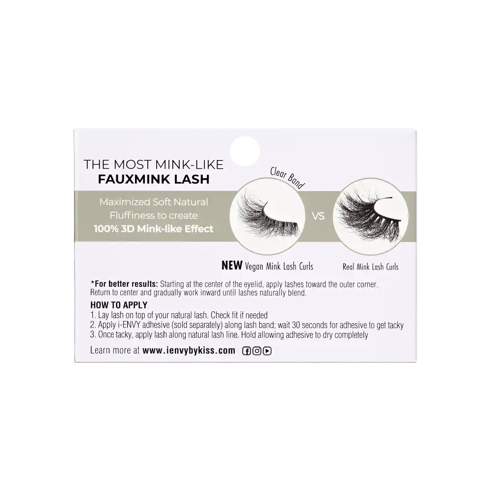 I-ENVY Mink Impact Lite Clear Band Vegan Faux Mink Strip Lash - Image 98