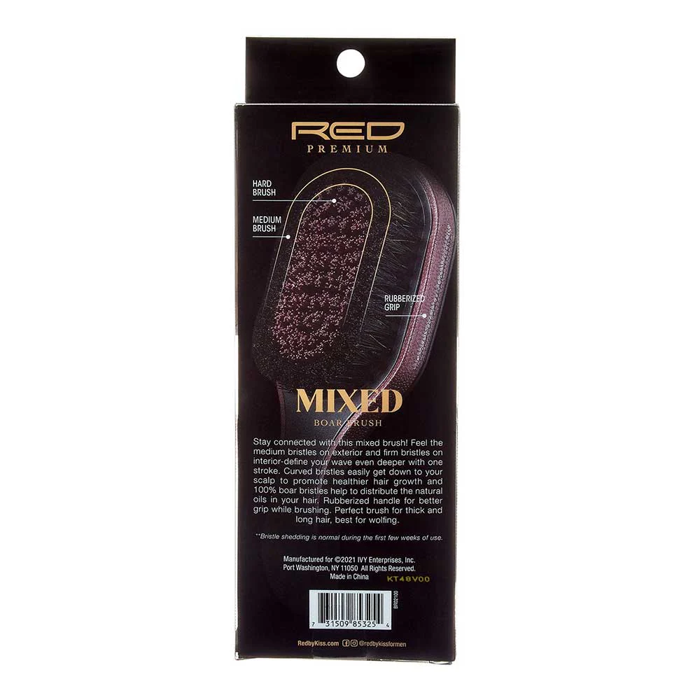 RED by KISS Mixed Boar Brush Medium & Hard Bristles - Image 2
