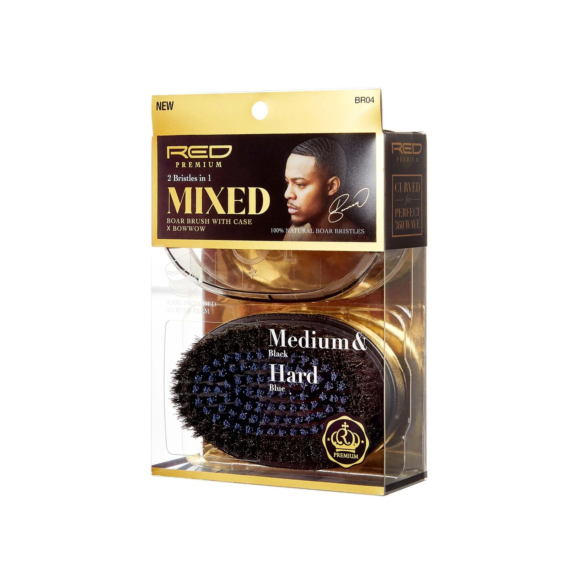RED by KISS Mixed Boar Palm Brush with Case Medium & Hard Bristles - Image 7