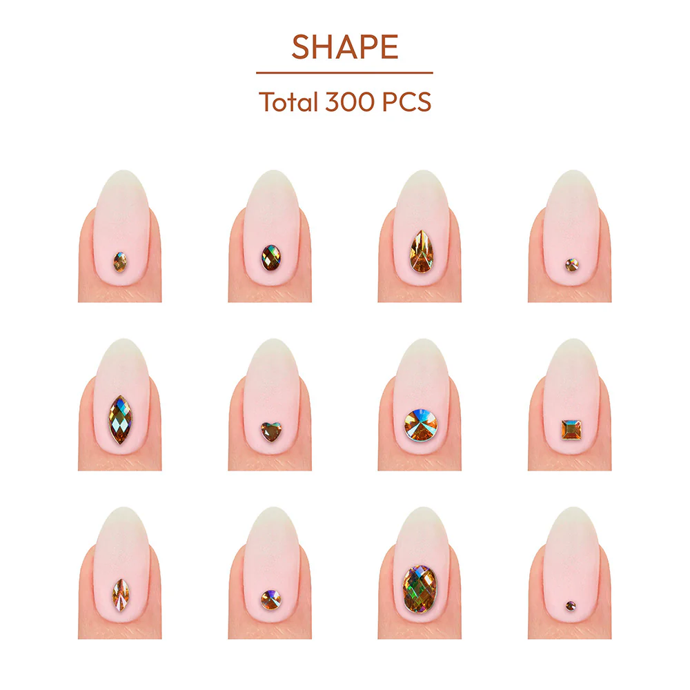 Gold Finger Multishape AB Rhinestones - Image 2