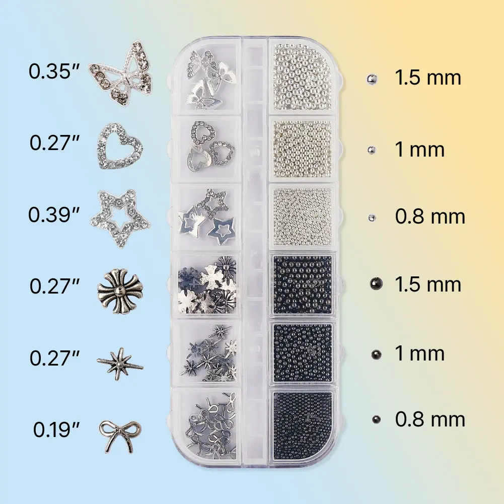 KISS Nail Art Charms Kit – 3D Nail Decorations & Charms for Gel, Acrylic & Press-On Nails - Image 7