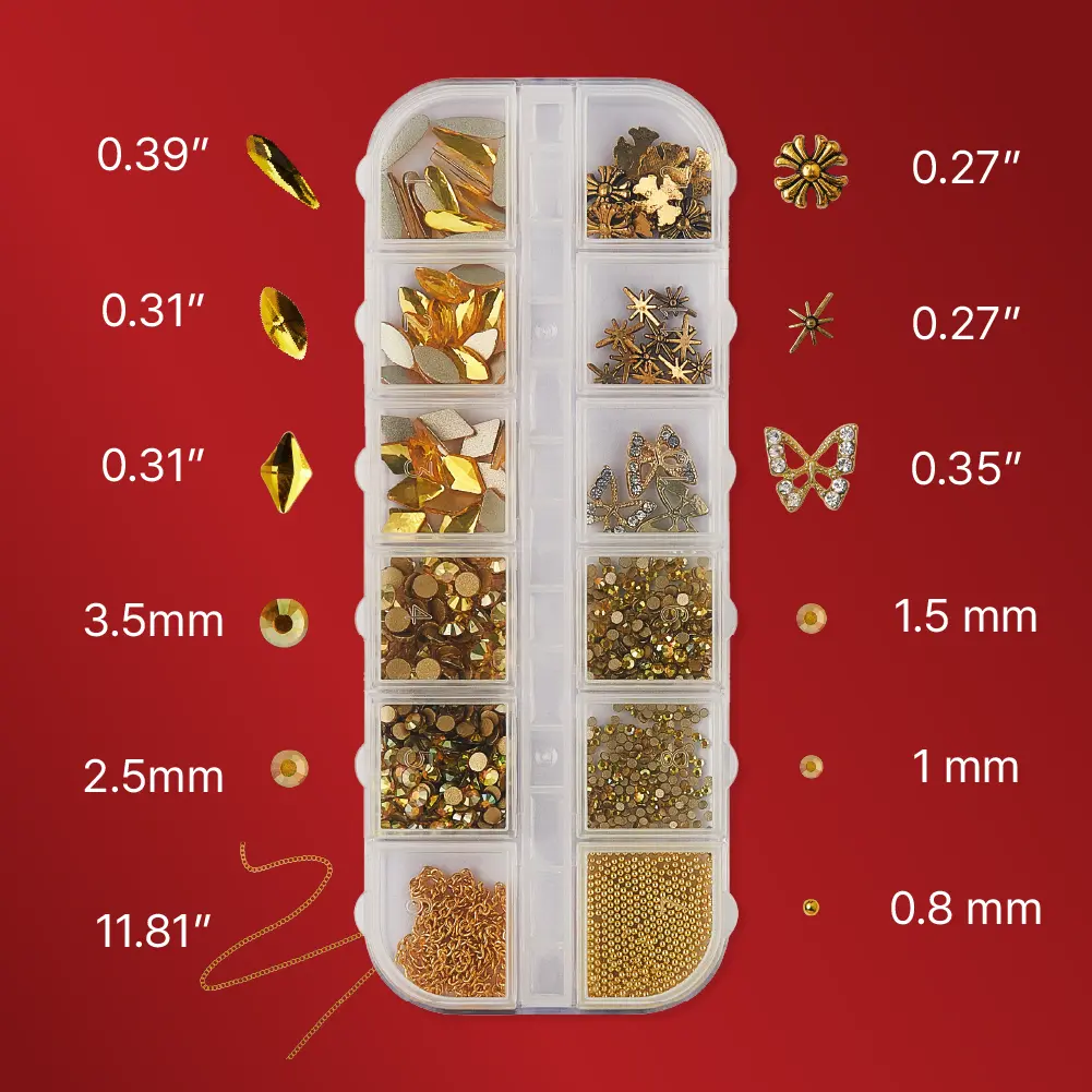 KISS Nail Art Charms Kit – 3D Nail Decorations & Charms for Gel, Acrylic & Press-On Nails - Image 8