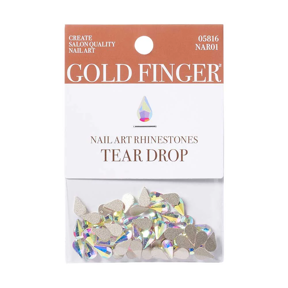 Gold Finger Nail Art Rhinestones - Image 2
