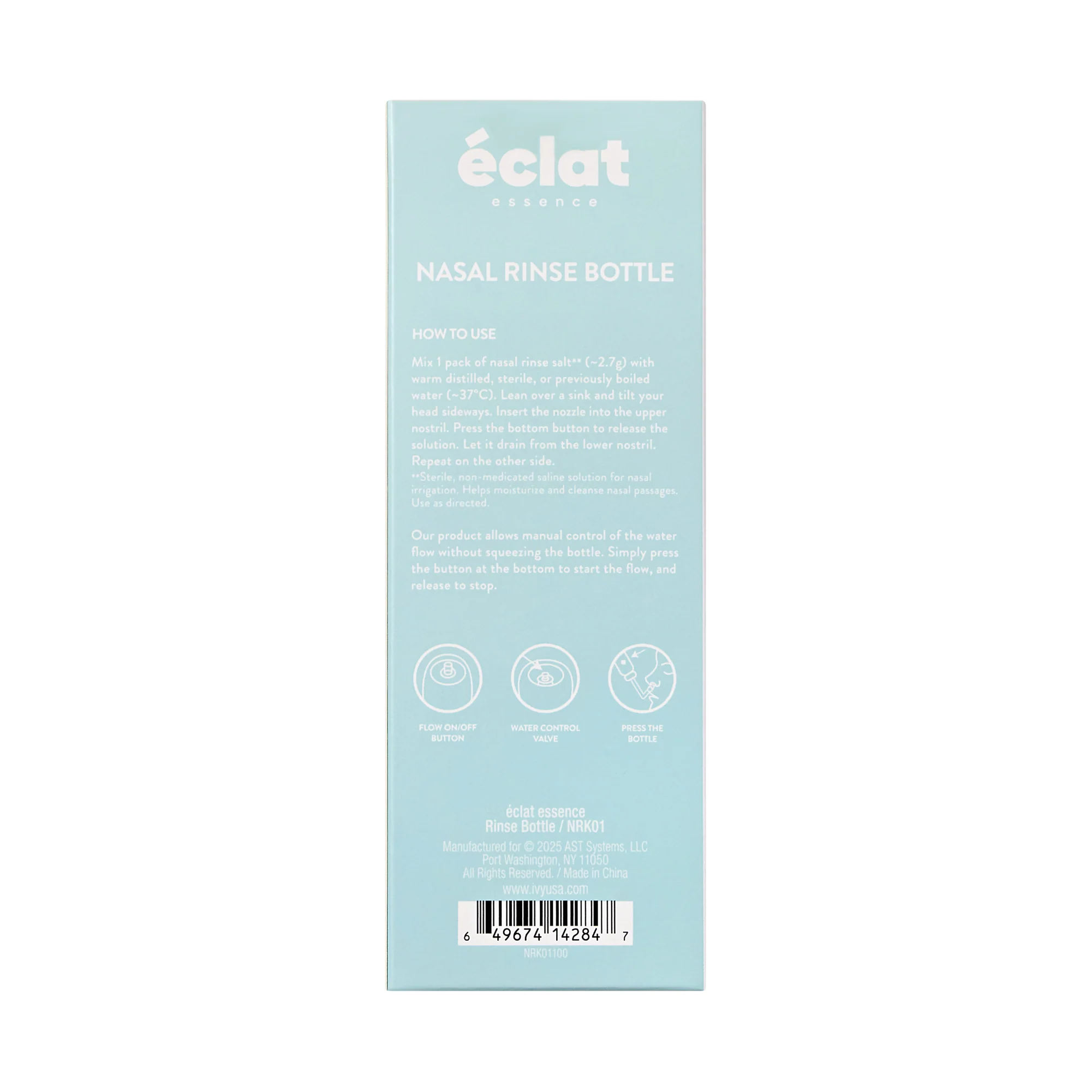 éclat Nasal Rinse Kit – Gentle Pressure Nasal Irrigation with Smart Flow Control - Image 2