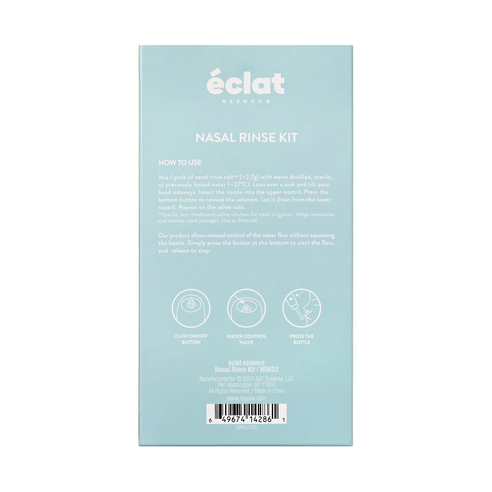 éclat Nasal Rinse Kit – Gentle Pressure Nasal Irrigation with Smart Flow Control - Image 26