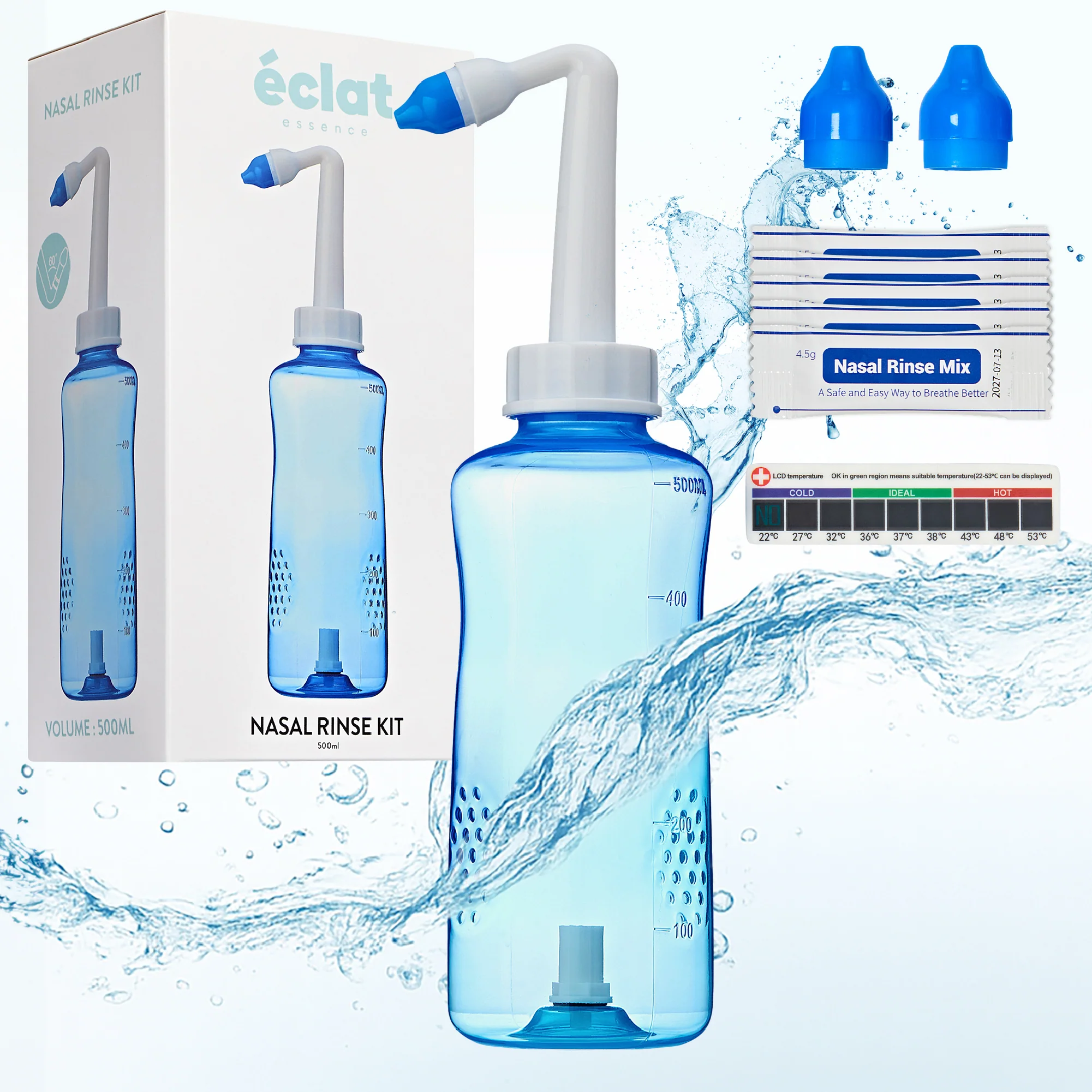 éclat Nasal Rinse Kit – Gentle Pressure Nasal Irrigation with Smart Flow Control - Image 36