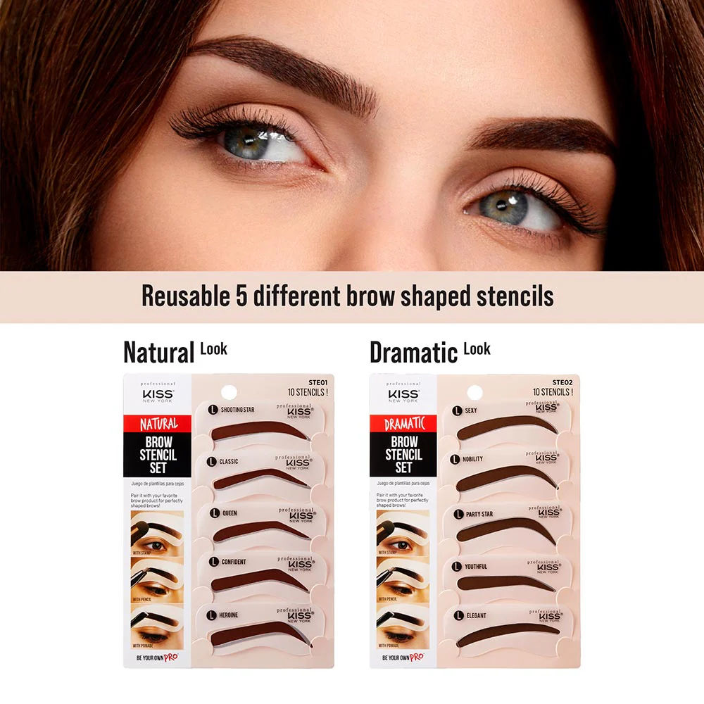 Kiss New York Natural Brow Stencil Set - Image 3
