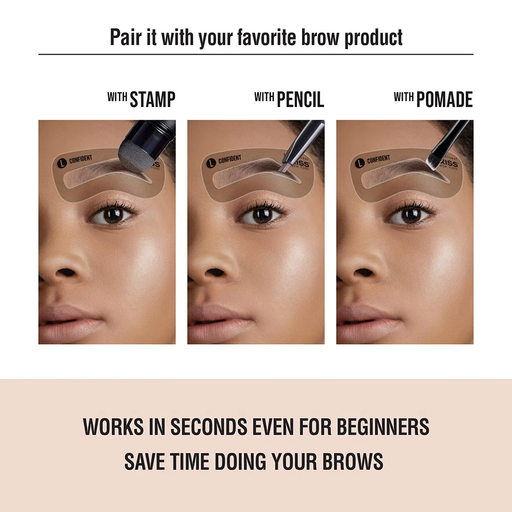 Kiss New York Natural Brow Stencil Set - Image 4