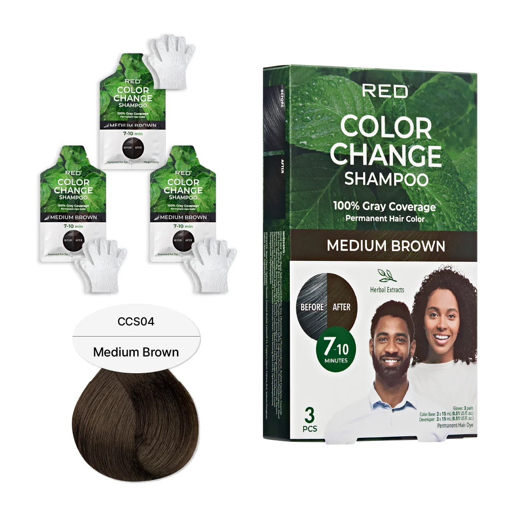 RED by KISS Natural Herbal Color Change Shampoo - Permanent Hair Dye with Herbal Extracts, 100% Gray Coverage in 7-10 Minutes - Image 11