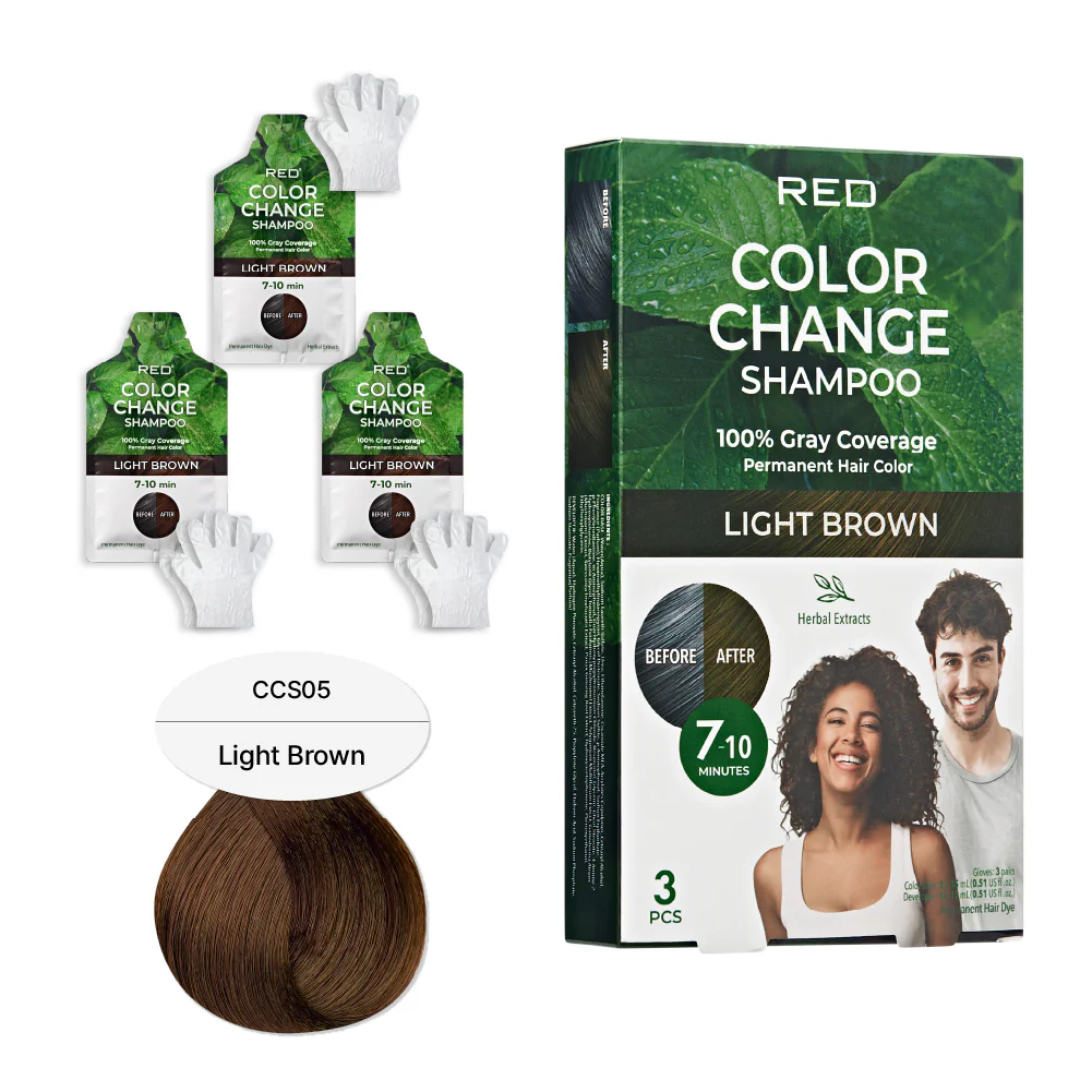 RED by KISS Natural Herbal Color Change Shampoo - Permanent Hair Dye with Herbal Extracts, 100% Gray Coverage in 7-10 Minutes - Image 12
