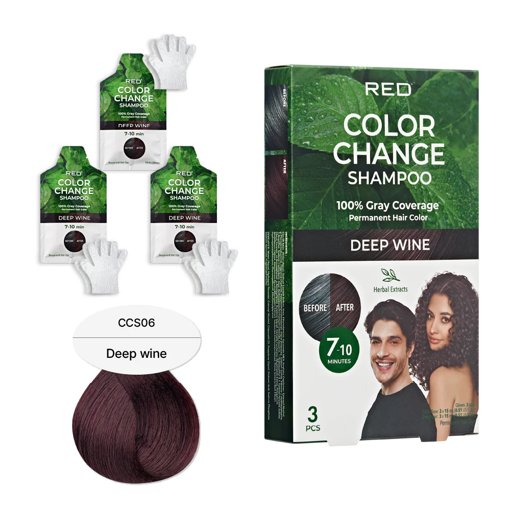 RED by KISS Natural Herbal Color Change Shampoo - Permanent Hair Dye with Herbal Extracts, 100% Gray Coverage in 7-10 Minutes - Image 13