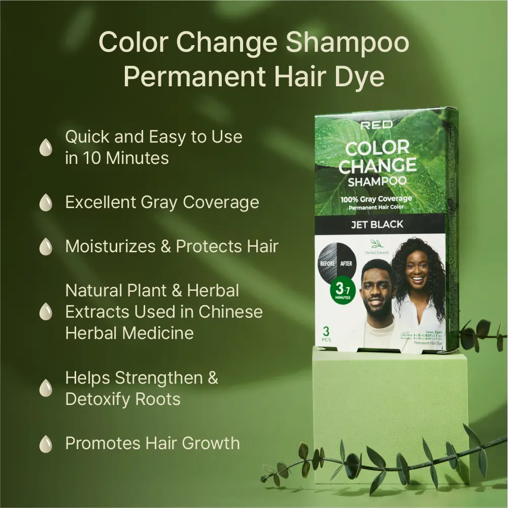 RED by KISS Natural Herbal Color Change Shampoo - Permanent Hair Dye with Herbal Extracts, 100% Gray Coverage in 7-10 Minutes - Image 17