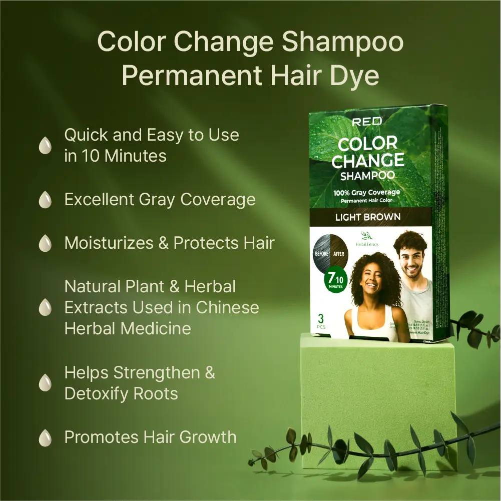 RED by KISS Natural Herbal Color Change Shampoo - Permanent Hair Dye with Herbal Extracts, 100% Gray Coverage in 7-10 Minutes - Image 19