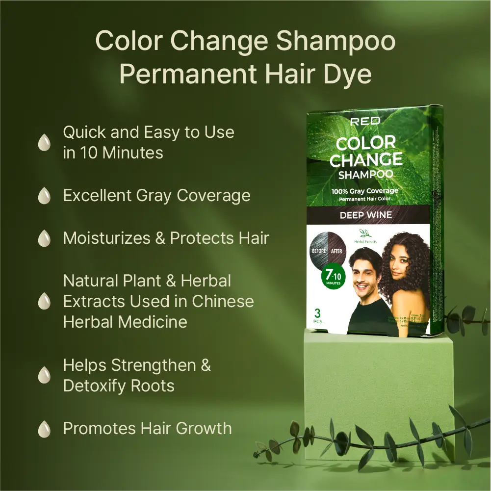 RED by KISS Natural Herbal Color Change Shampoo - Permanent Hair Dye with Herbal Extracts, 100% Gray Coverage in 7-10 Minutes - Image 20