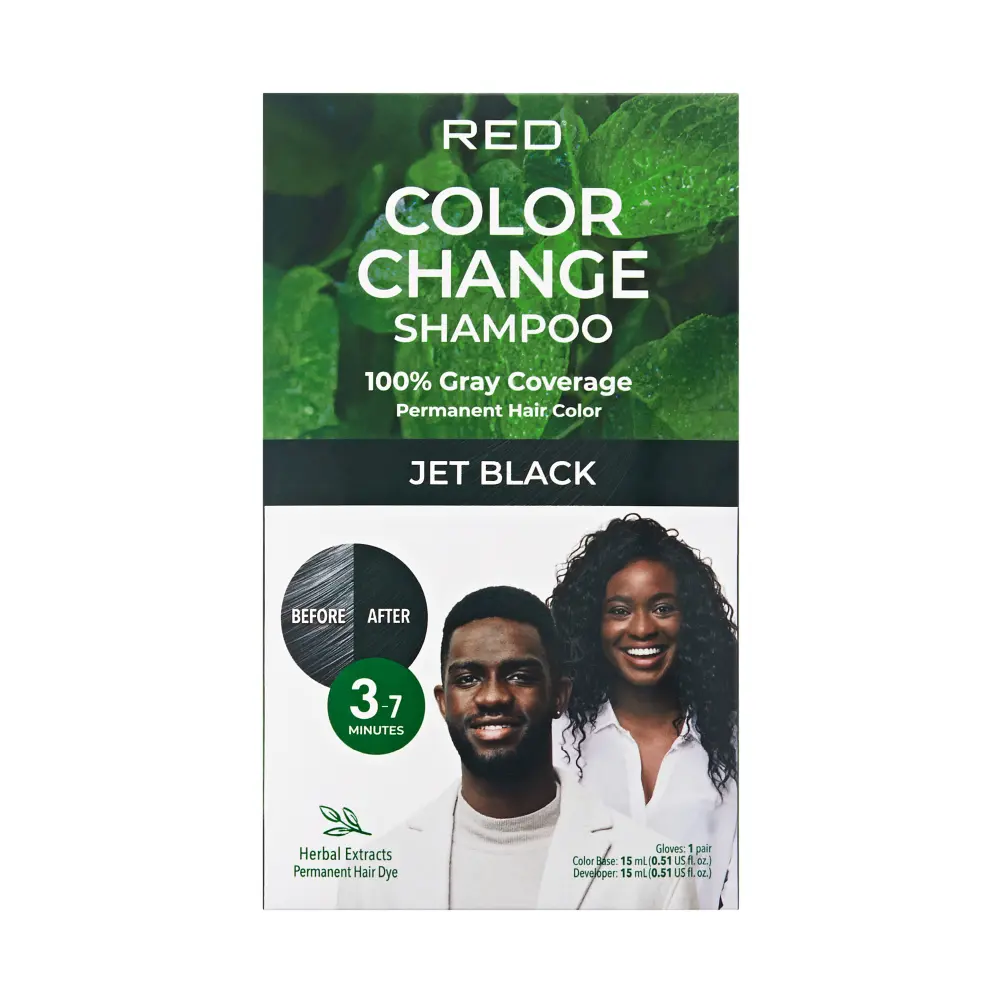 RED by KISS Natural Herbal Color Change Shampoo - Permanent Hair Dye with Herbal Extracts, 100% Gray Coverage in 7-10 Minutes - Image 3