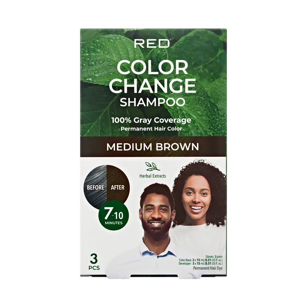 RED by KISS Natural Herbal Color Change Shampoo - Permanent Hair Dye with Herbal Extracts, 100% Gray Coverage in 7-10 Minutes - Image 4