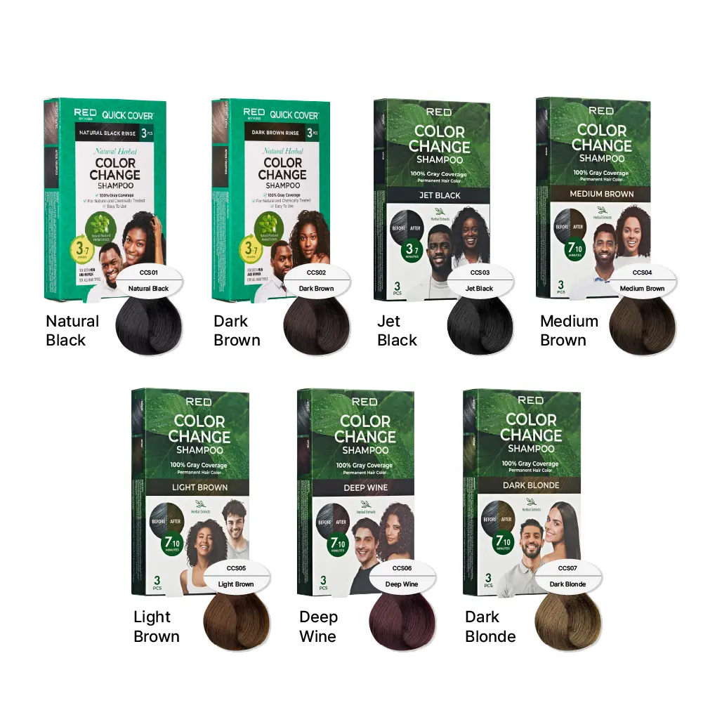 RED by KISS Natural Herbal Color Change Shampoo - Permanent Hair Dye with Herbal Extracts, 100% Gray Coverage in 7-10 Minutes - Image 44