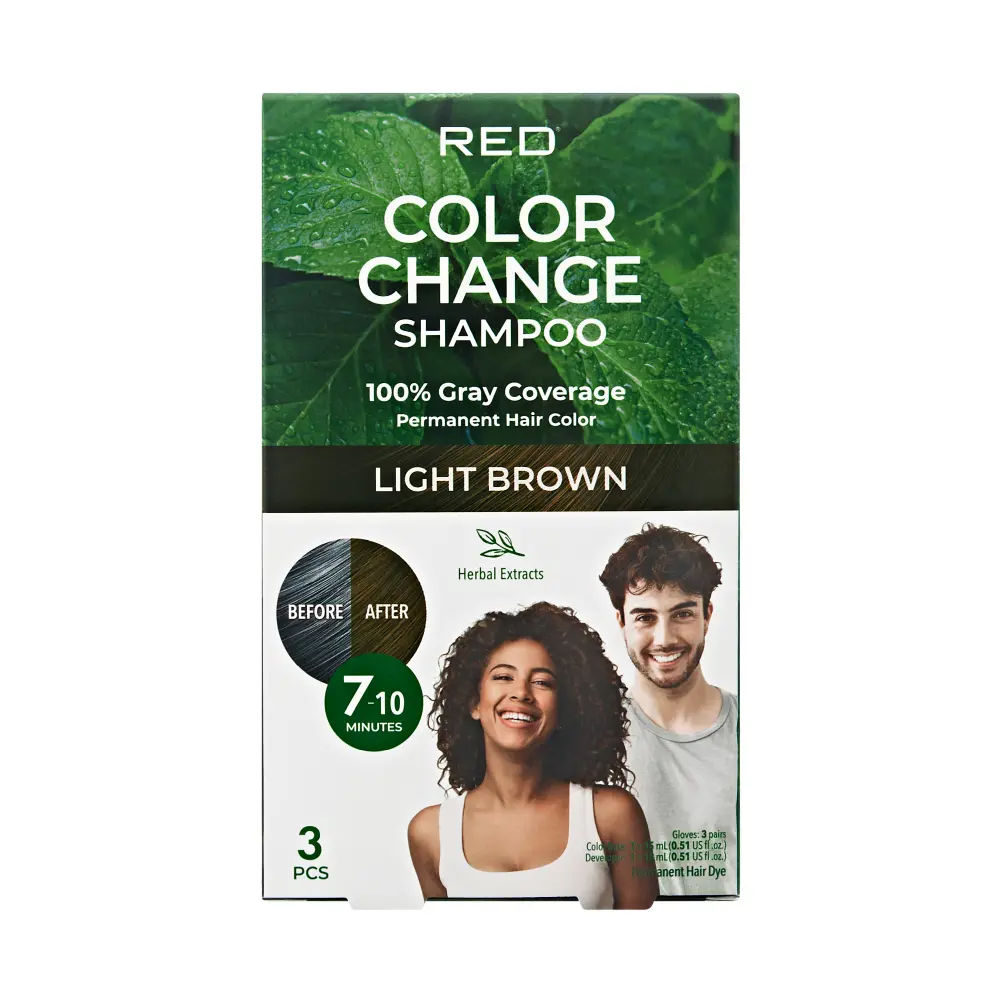 RED by KISS Natural Herbal Color Change Shampoo - Permanent Hair Dye with Herbal Extracts, 100% Gray Coverage in 7-10 Minutes - Image 5