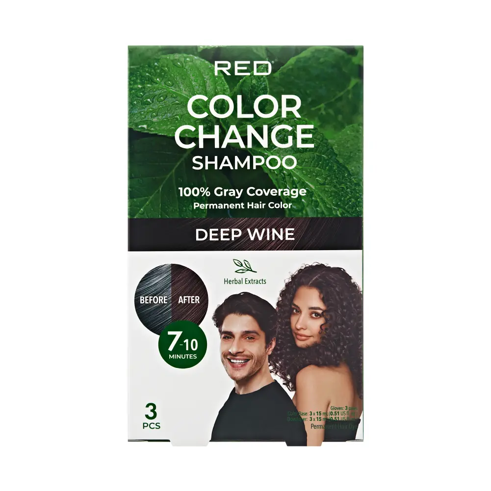 RED by KISS Natural Herbal Color Change Shampoo - Permanent Hair Dye with Herbal Extracts, 100% Gray Coverage in 7-10 Minutes - Image 6