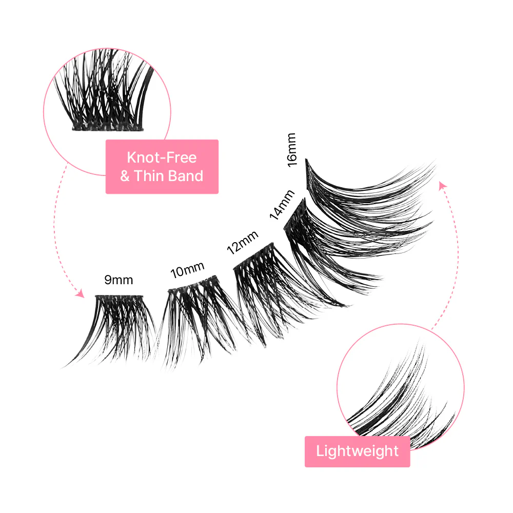 Vie Vie Natural Wispy Wide Band Cluster Lashes 72pcs - Image 4
