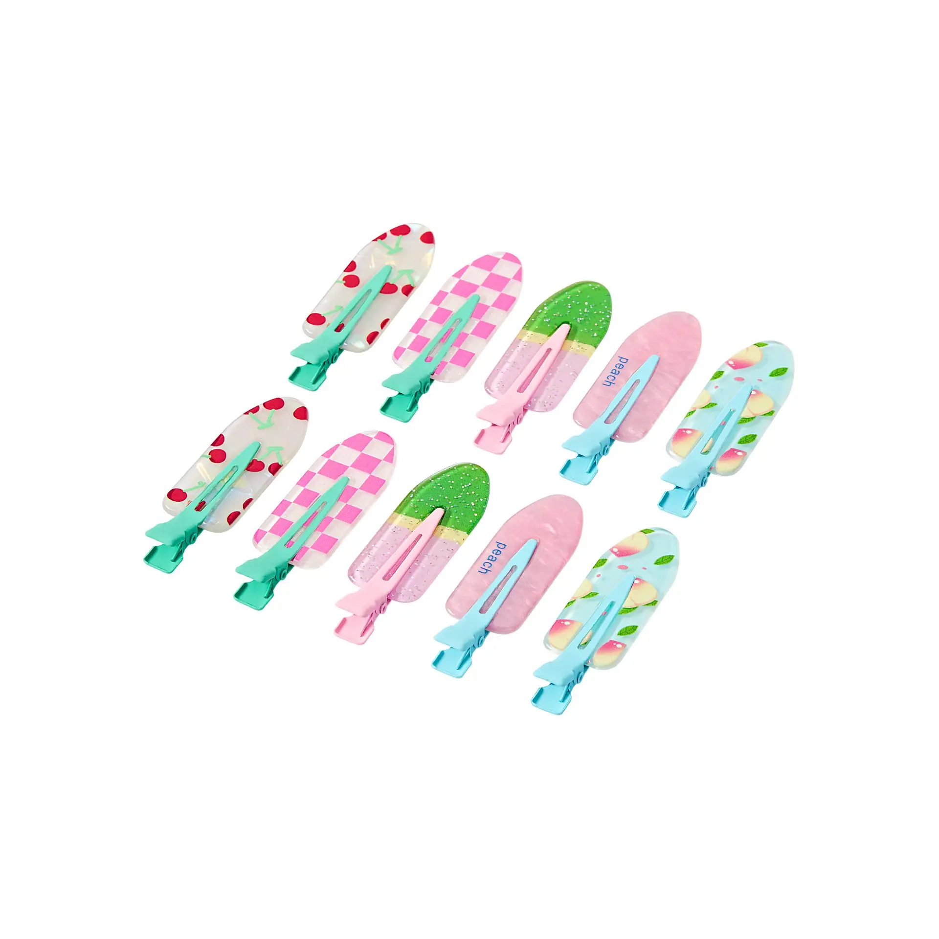 éclat No Crease Hair Clips - Stylish Patterned Flat Makeup Clips with Golden Handle - Image 13