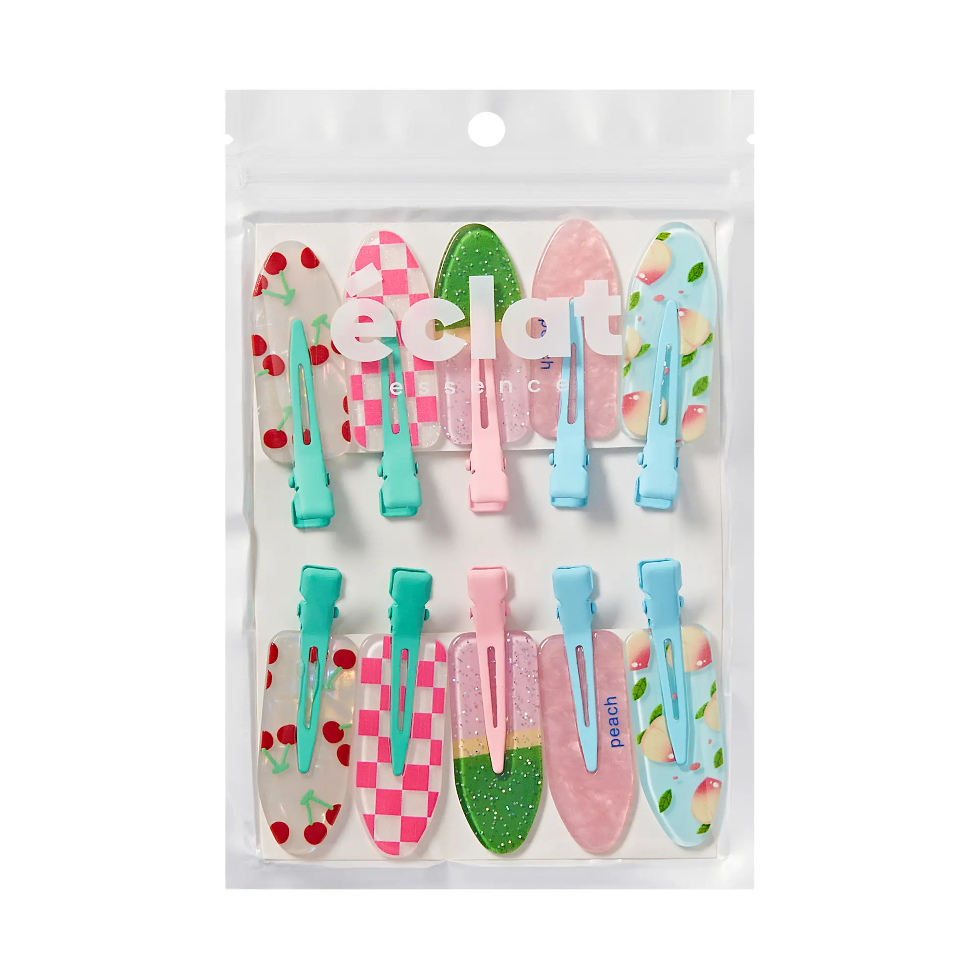 éclat No Crease Hair Clips - Stylish Patterned Flat Makeup Clips with Golden Handle - Image 14