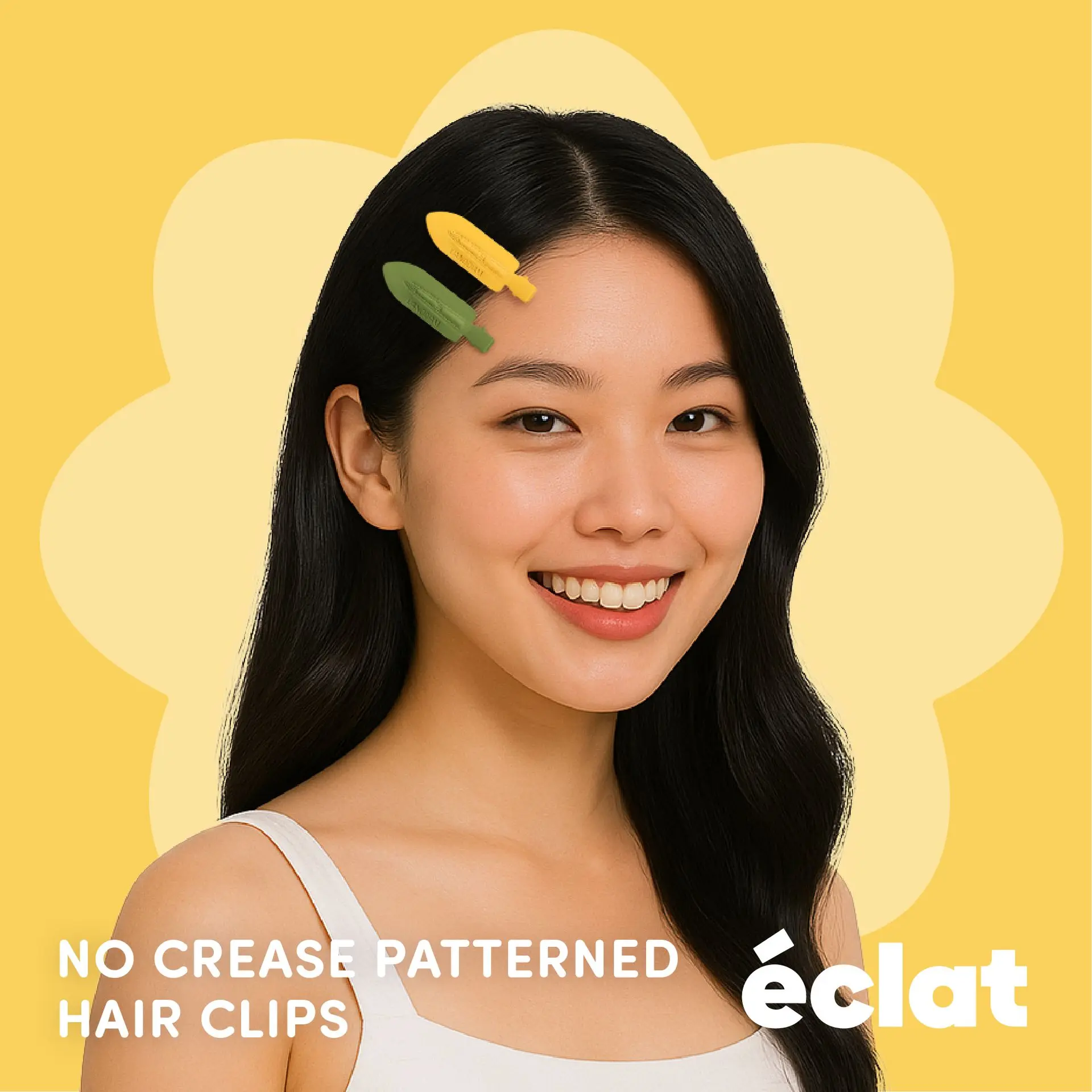 éclat No Crease Hair Clips - Stylish Patterned Flat Makeup Clips with Golden Handle - Image 15