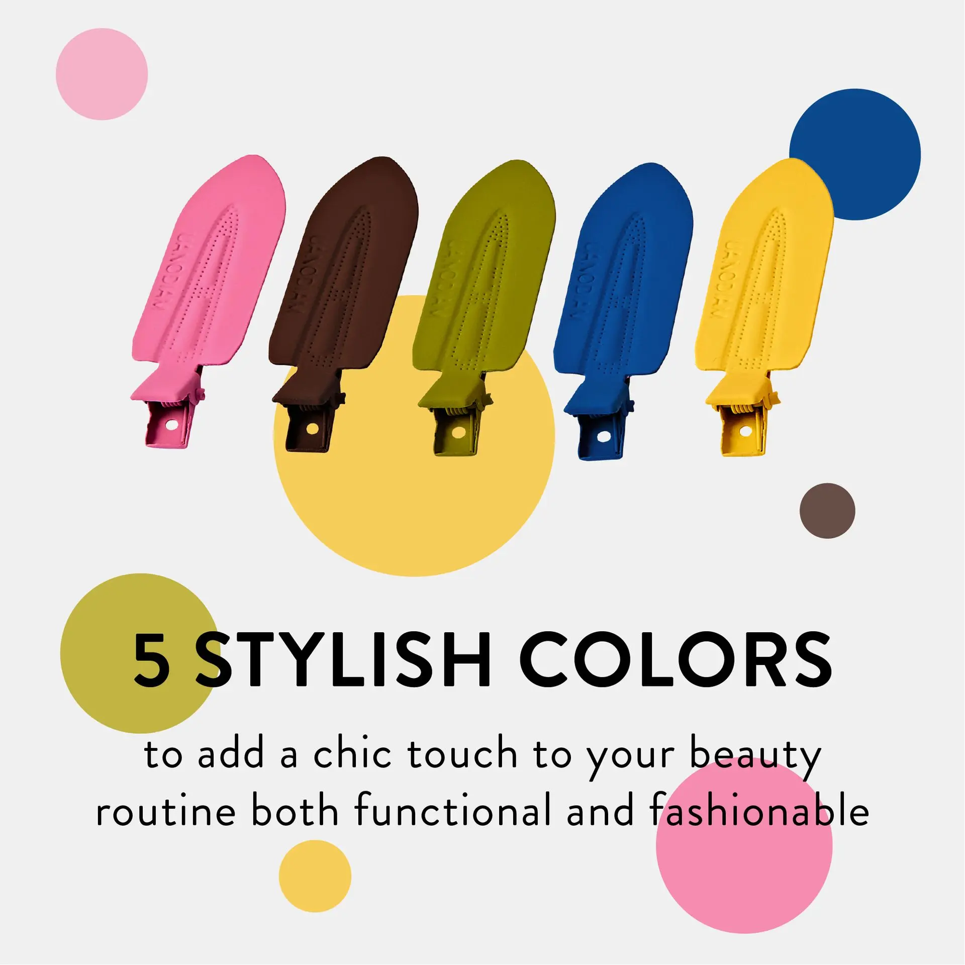 éclat No Crease Hair Clips - Stylish Patterned Flat Makeup Clips with Golden Handle - Image 18