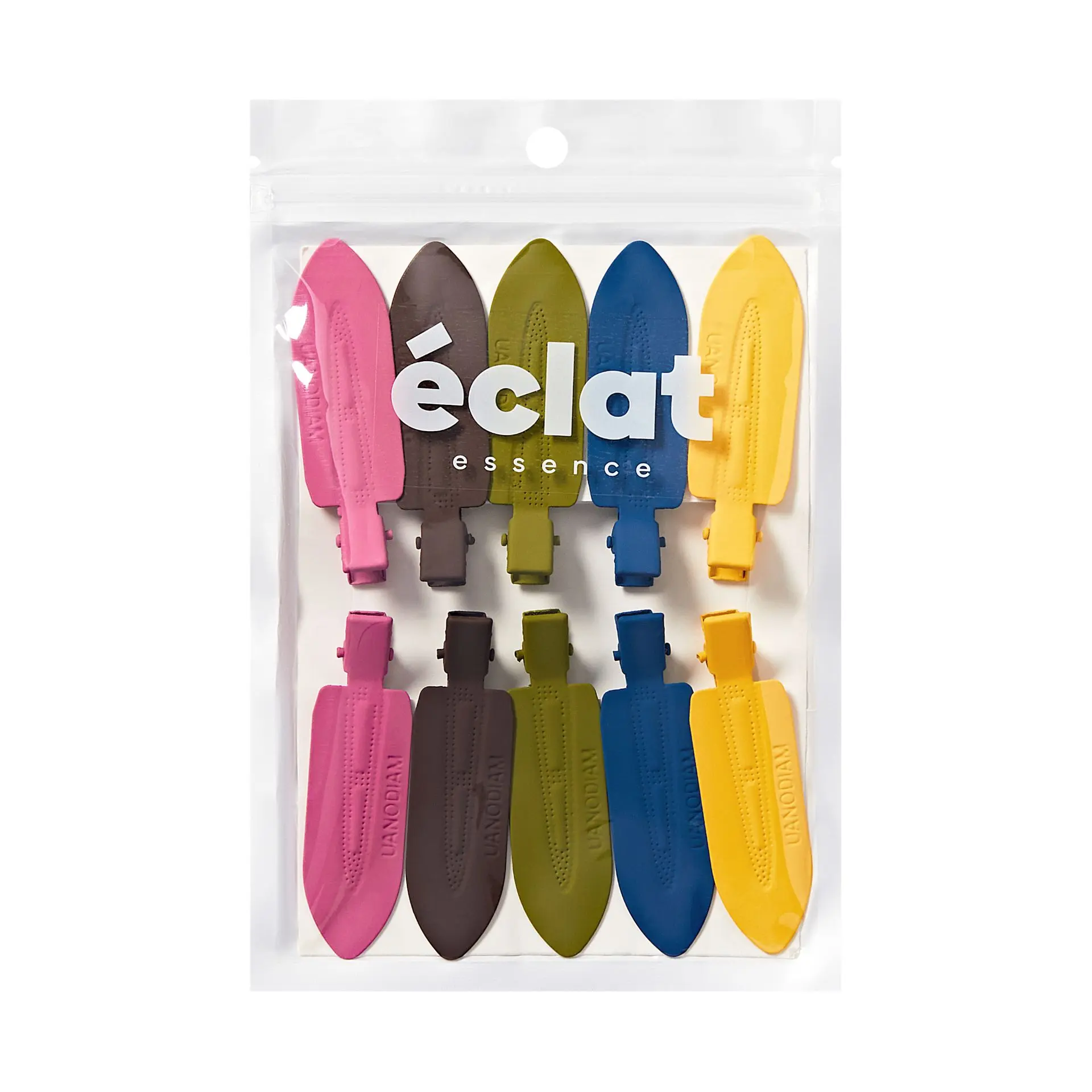 éclat No Crease Hair Clips - Stylish Patterned Flat Makeup Clips with Golden Handle - Image 19