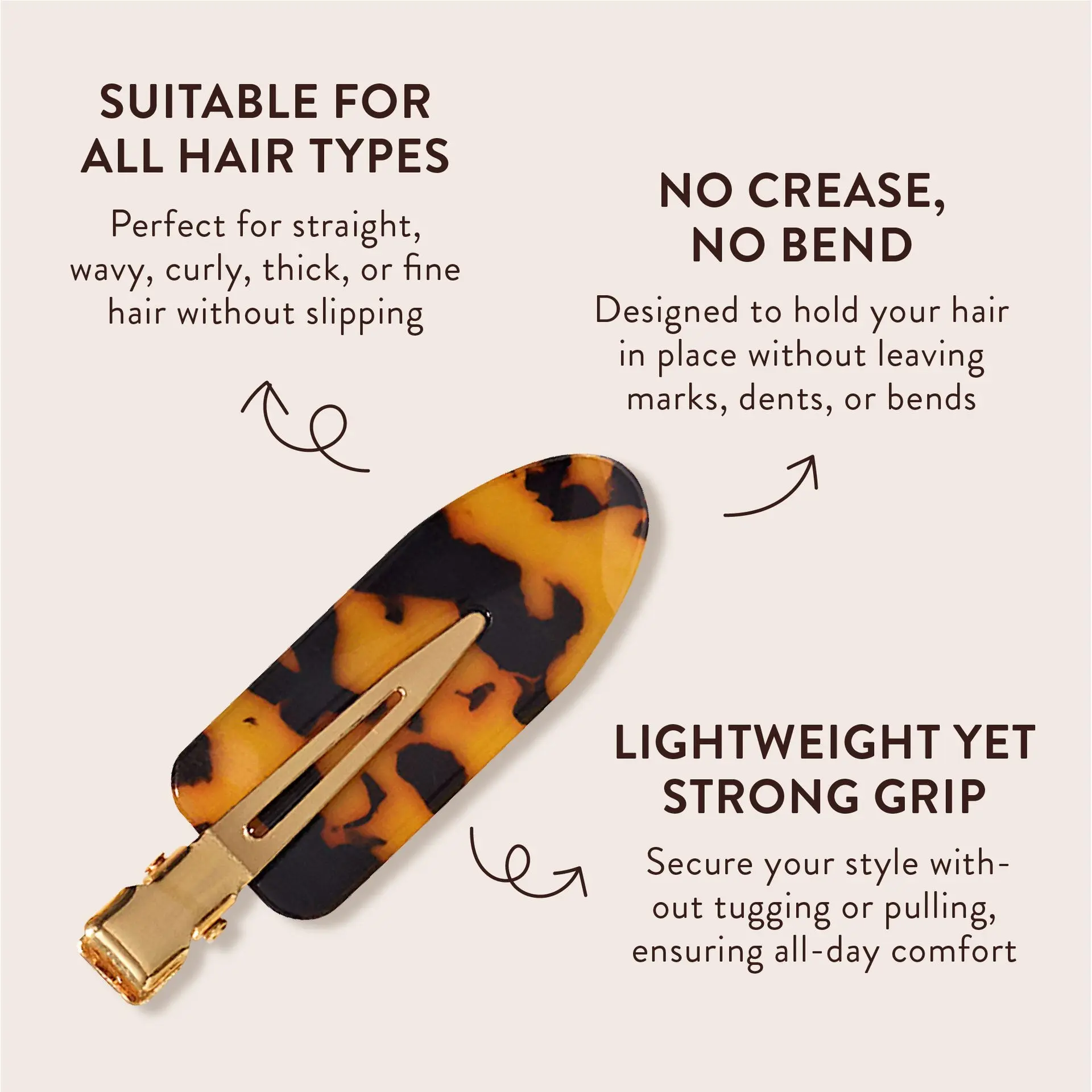 éclat No Crease Hair Clips - Stylish Patterned Flat Makeup Clips with Golden Handle - Image 23