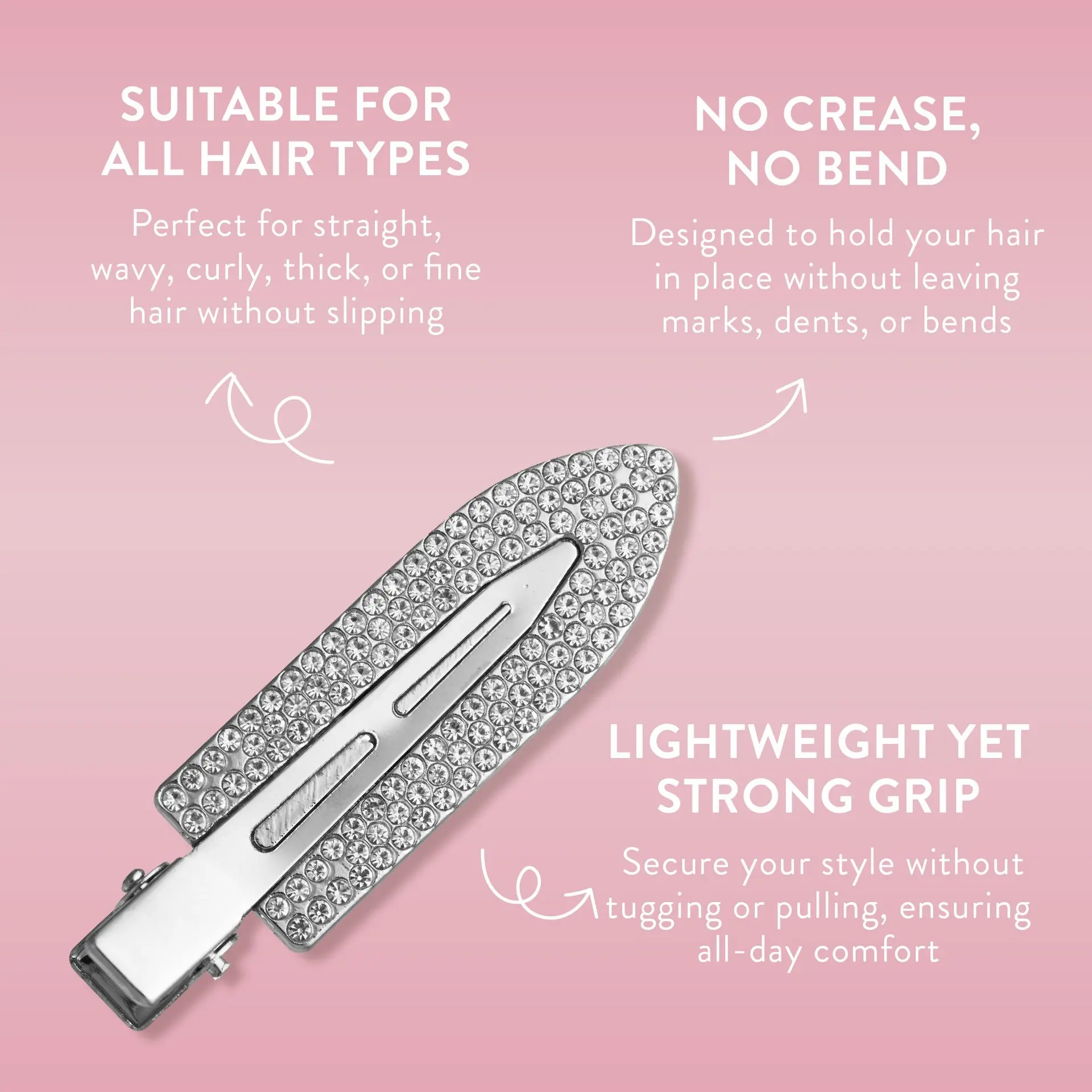 éclat No Crease Hair Clips - Stylish Patterned Flat Makeup Clips with Golden Handle - Image 30