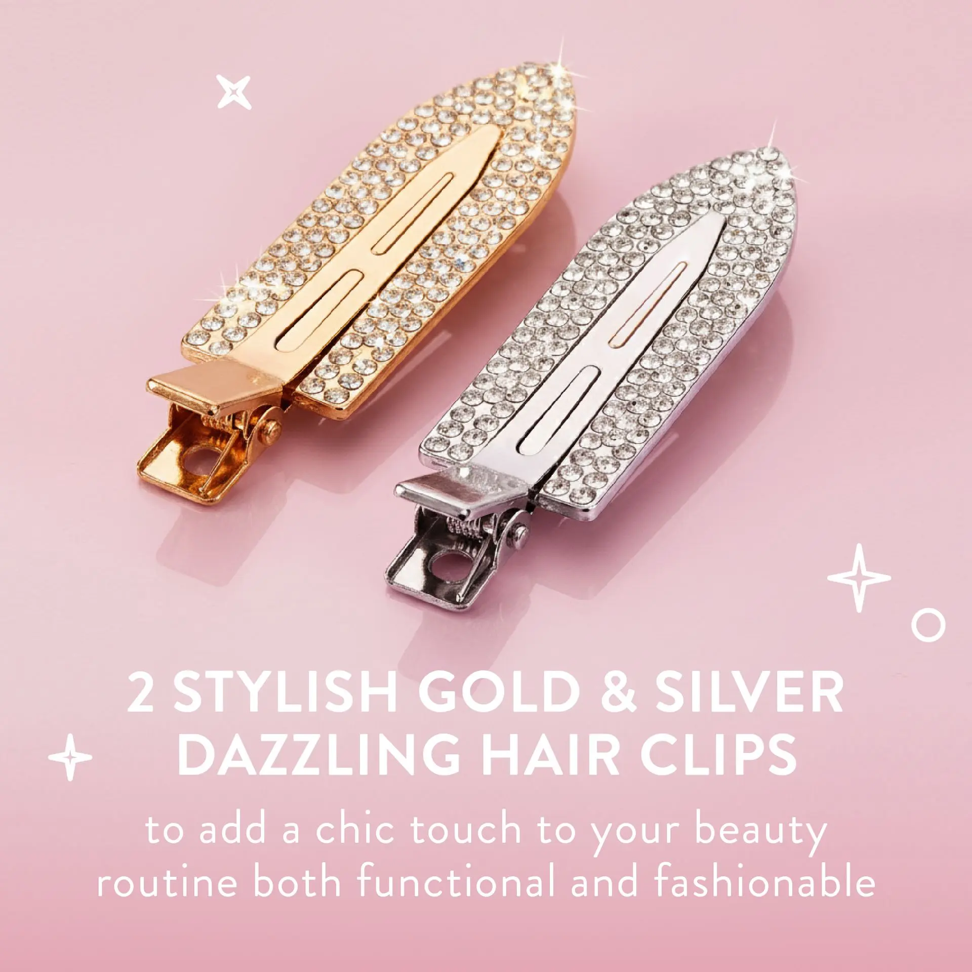 éclat No Crease Hair Clips - Stylish Patterned Flat Makeup Clips with Golden Handle - Image 32