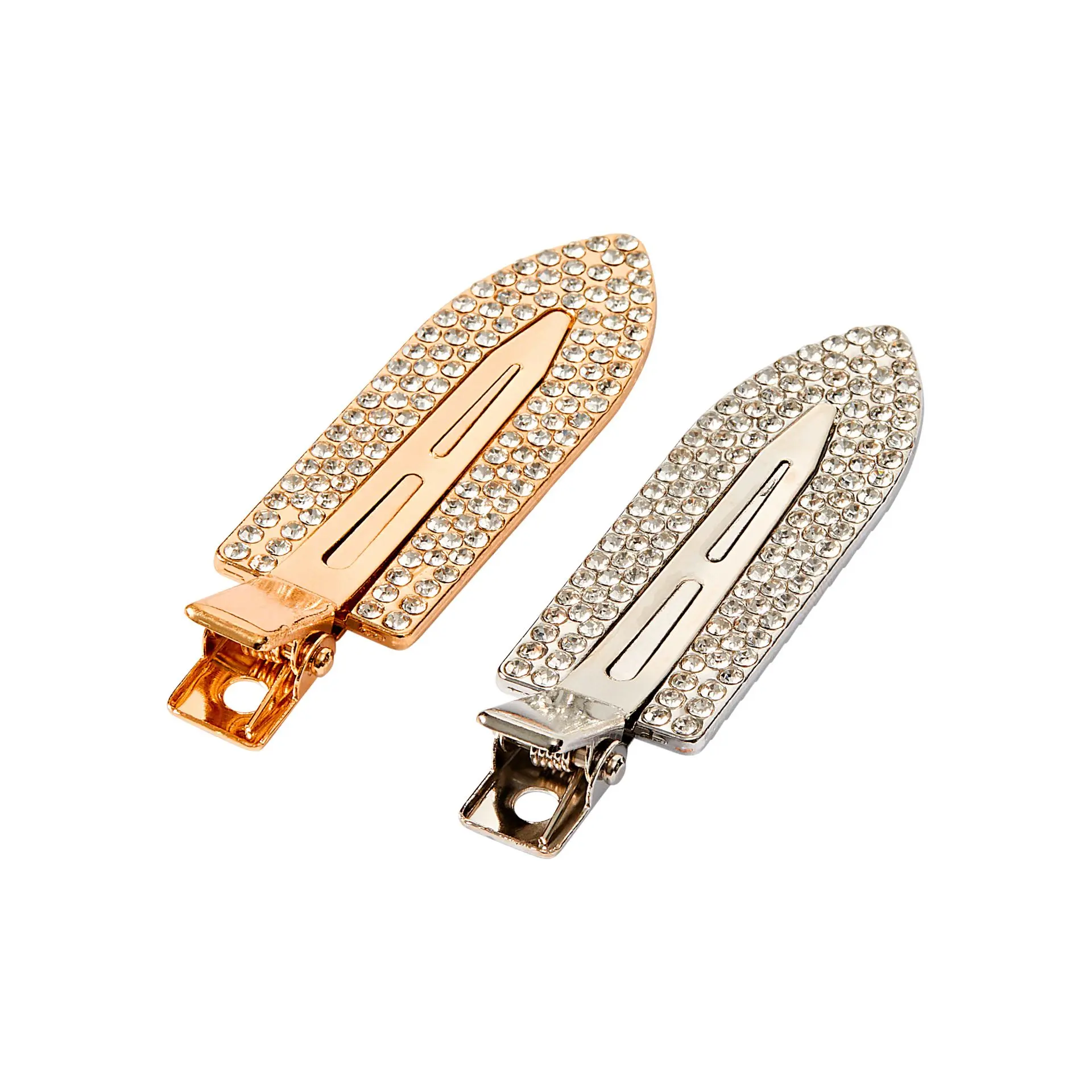 éclat No Crease Hair Clips - Stylish Patterned Flat Makeup Clips with Golden Handle - Image 33