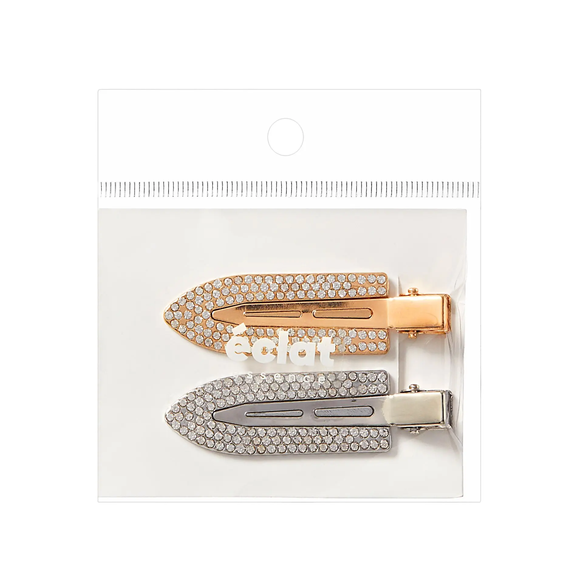 éclat No Crease Hair Clips - Stylish Patterned Flat Makeup Clips with Golden Handle - Image 34