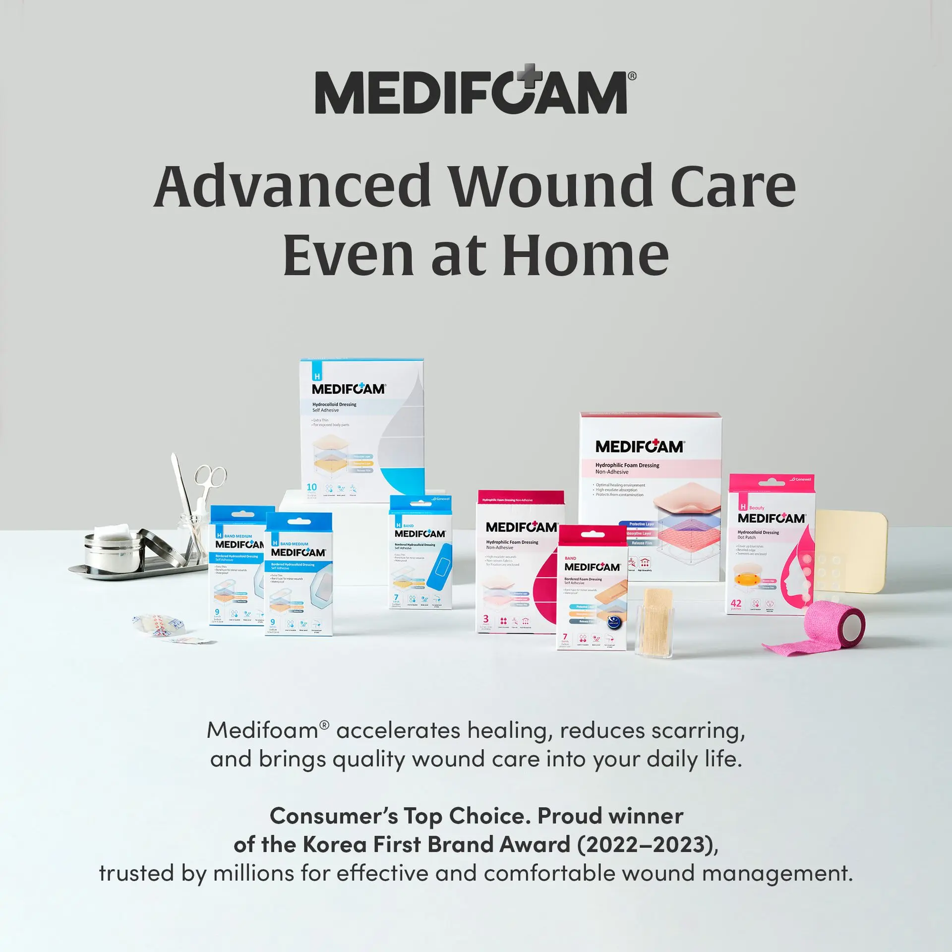 Medifoam Non-Adhesive Hydrocolloid Wound Dressing Pad - 10 Sheets(4" × 4") - Image 7