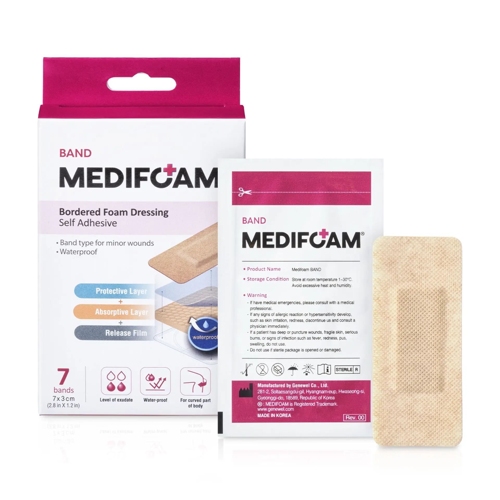 Medifoam Non-Adhesive Hydrocolloid Wound Dressing Pad -  7 Sheets (2.8" × 1.2") - Image 8