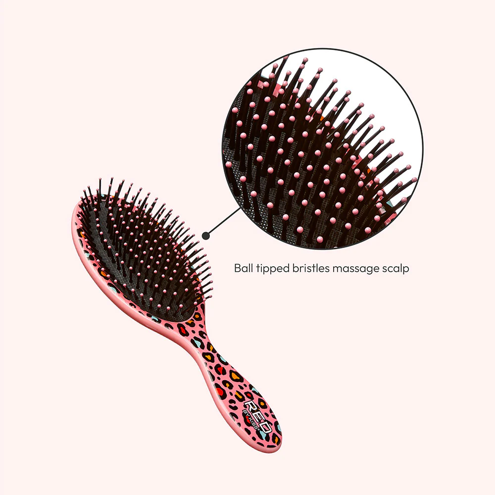 RED by KISS Oval Designed Brush - Pink Leopard - Image 4