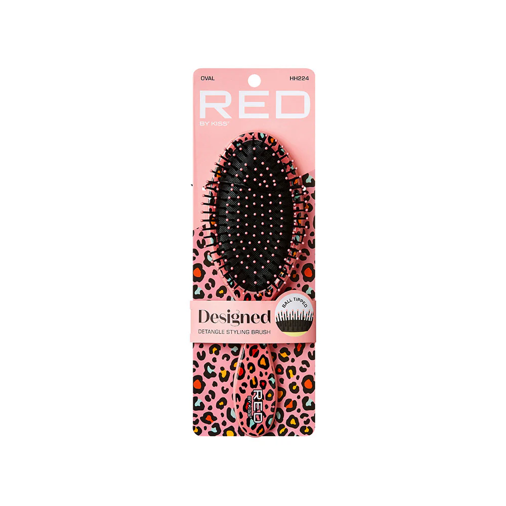 RED by KISS Oval Designed Brush - Pink Leopard - Image 6