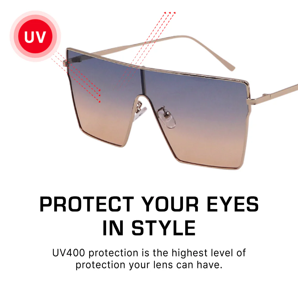 Mad Shade Oversized Flat Top Gradient Sunglasses #53 - Image 5