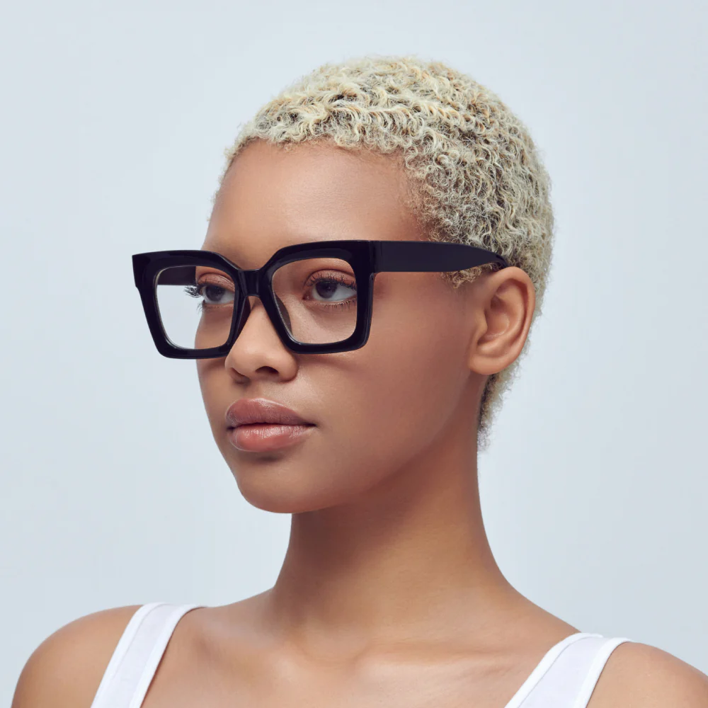 Mad Shade Oversized Square Black Eyeglasses #28 - Image 4