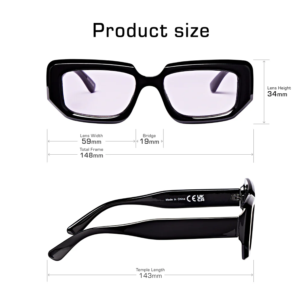 Mad Shade Oversized Square Black Sunglasses #17 - Image 4