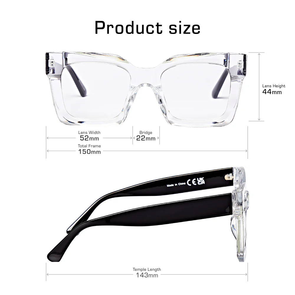 Mad Shade Oversized Square Clear Eyeglasses #22 - Image 5