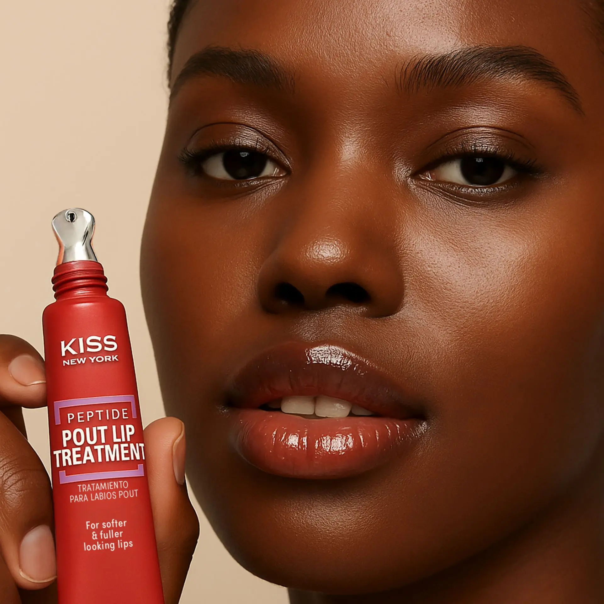 KISS NEW YORK Peptide Pout Lip Treatment – Hydrating Gloss with Cooling Metal Tip - Image 24