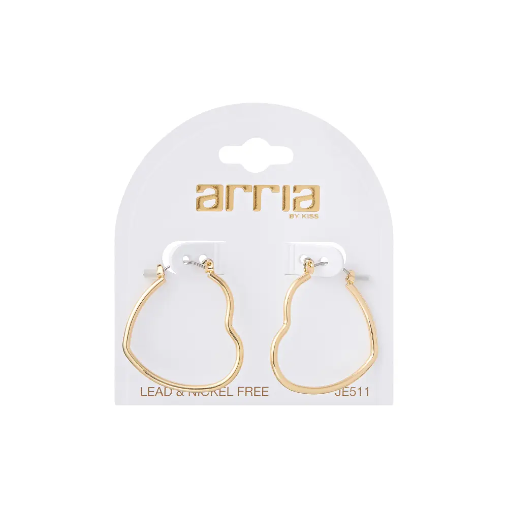 Arria Pincatch Heart Hoop Earrings in Gold Tone – 28mm - Image 7