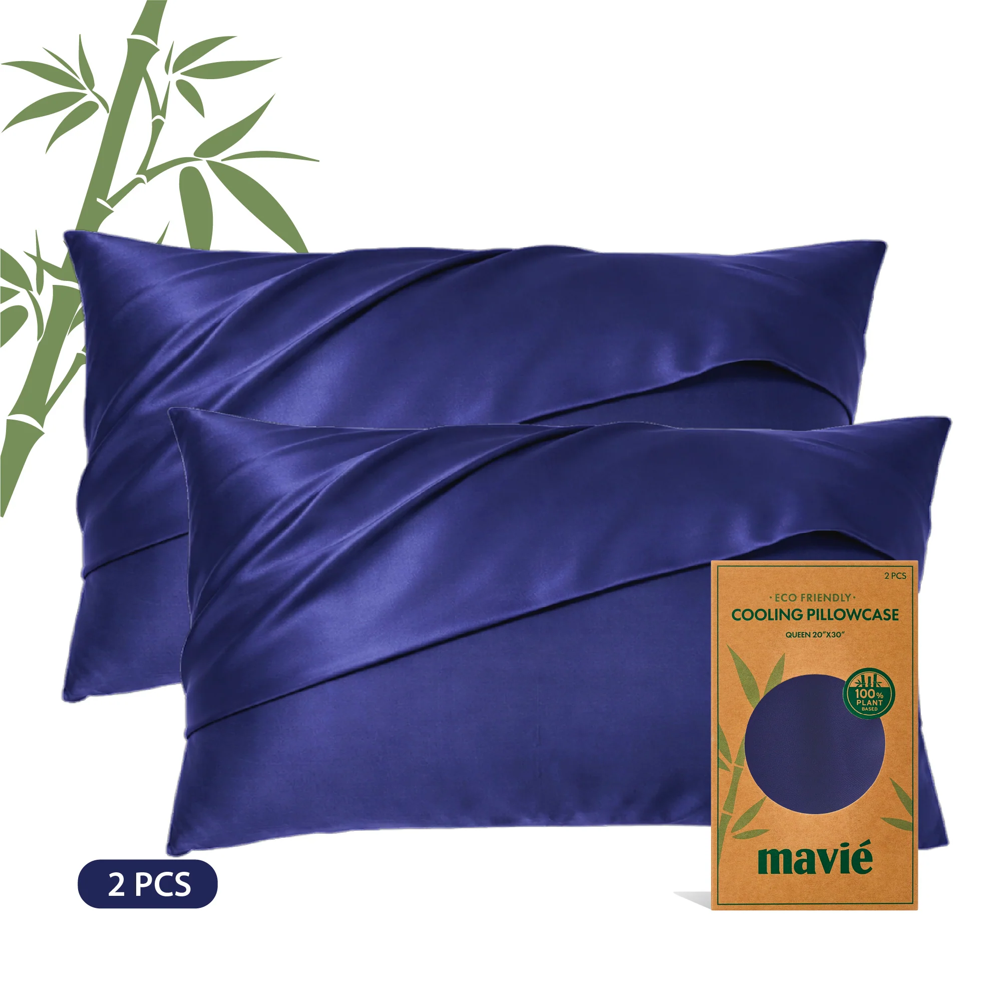 Mavié Plant-Derived Cooling Viscose Pillowcases (Set of 2) – Moisture-Wicking & Hair Protection - Image 11