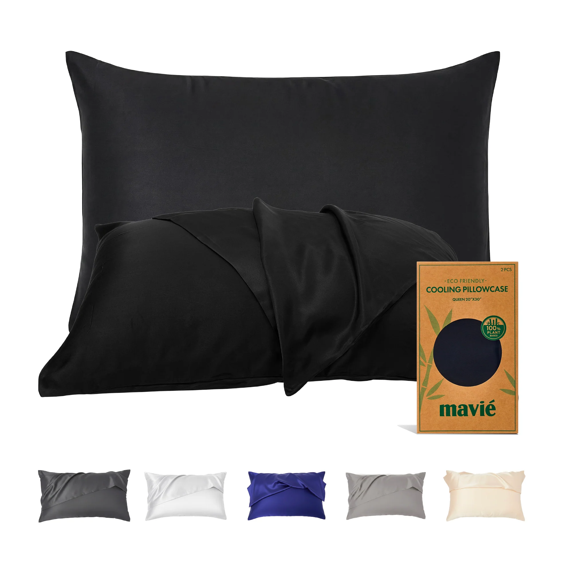 Mavié Plant-Derived Cooling Viscose Pillowcases (Set of 2) – Moisture-Wicking & Hair Protection - Image 13