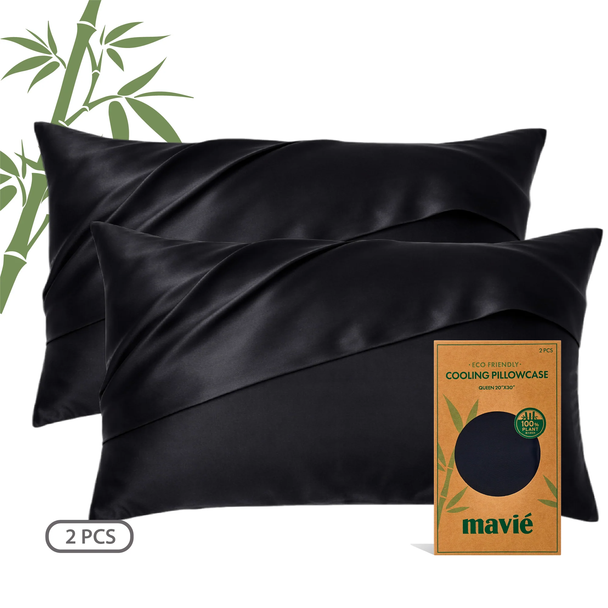 Mavié Plant-Derived Cooling Viscose Pillowcases (Set of 2) – Moisture-Wicking & Hair Protection - Image 15